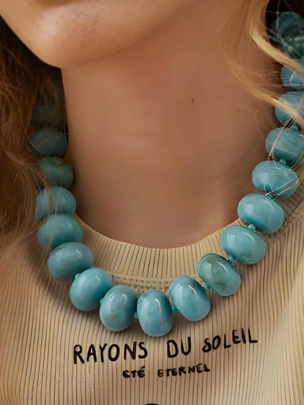Casual Women's blue Dopamine Beaded Necklace - Picture 3 of 4
